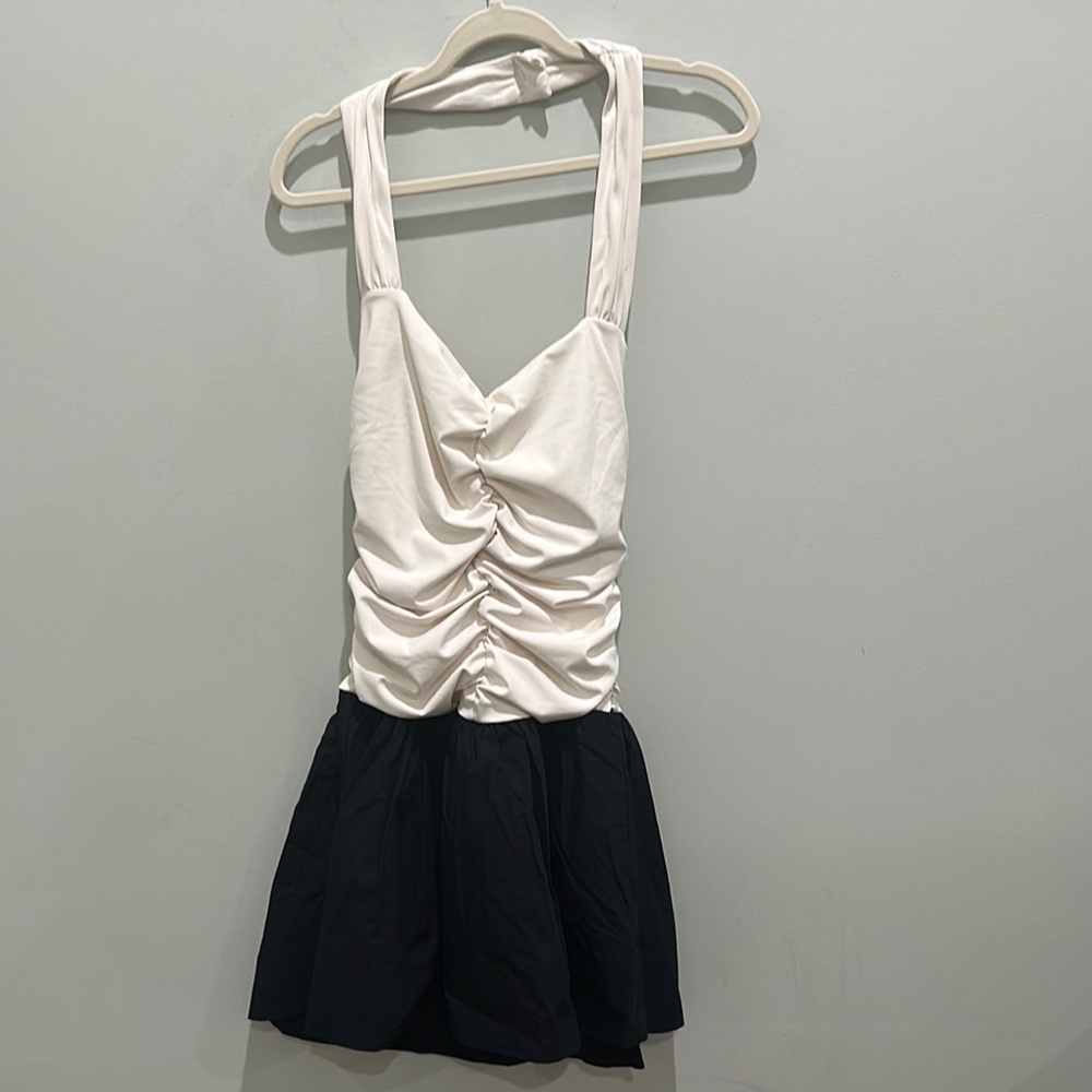 Anthropology Maeve Black and Ivory Dress